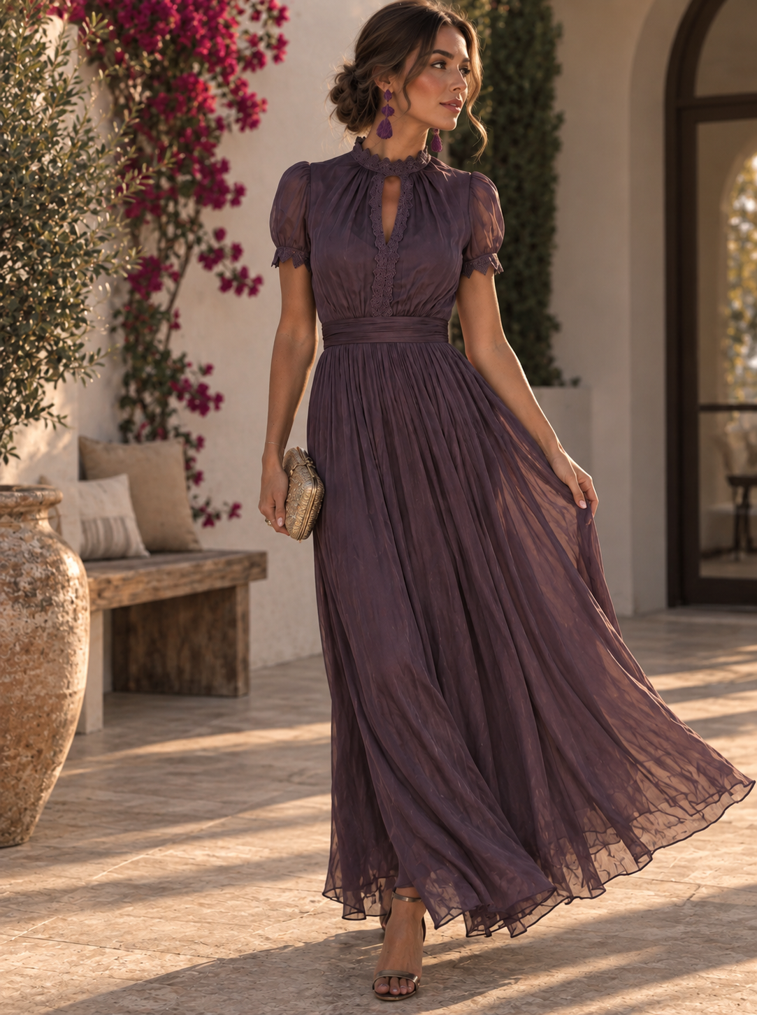 Silvia - Vestido Largo de Gasa