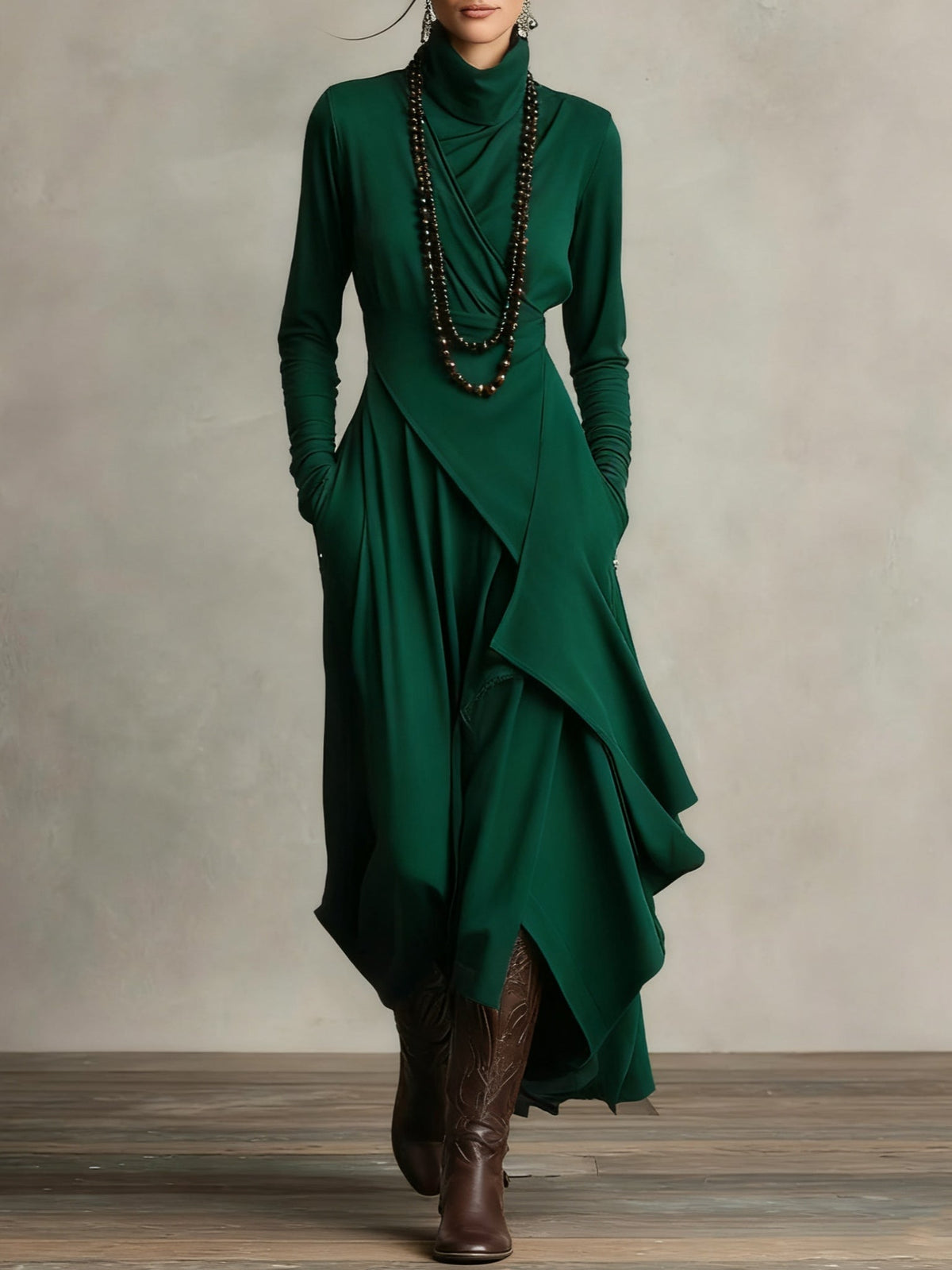 Consuelo - Vestido Largo de Cuello Alto