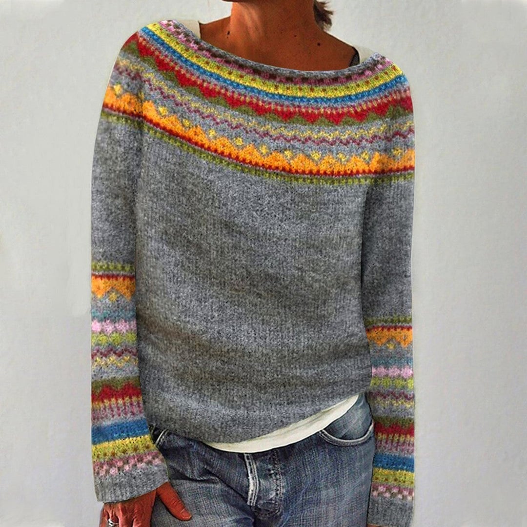 Candela - Jersey de Punto Cuello Multicolor