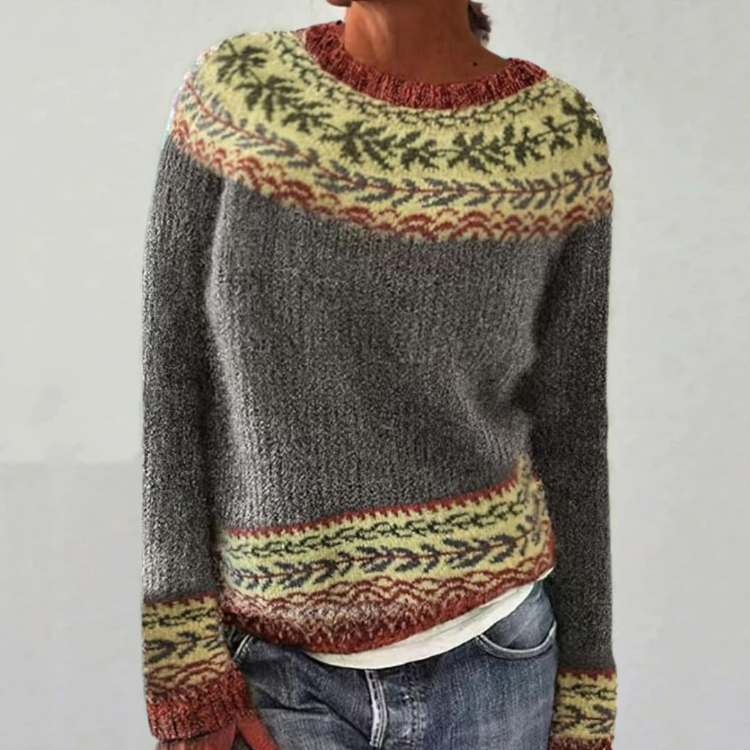 Lola - Jersey de Punto Jacquard Gris