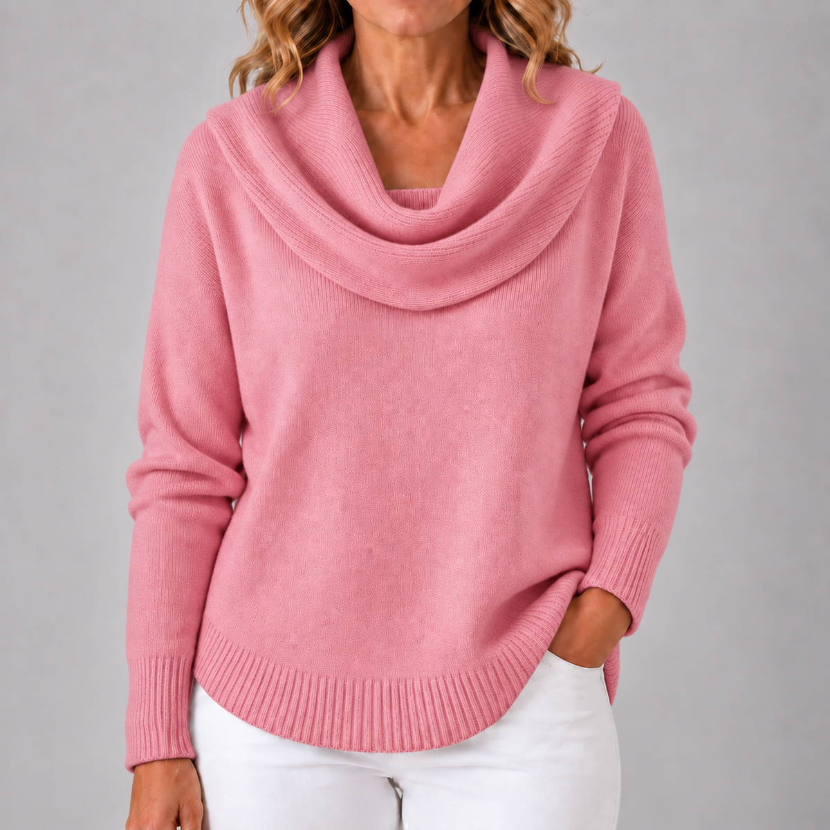 Marie | Elegant Cowl Neck Knit Sweater