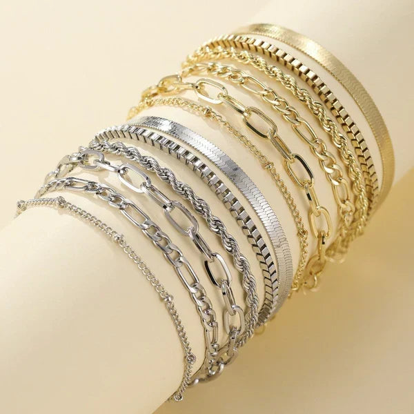 Marcela - Set de Pulseras 5 Piezas Doradas