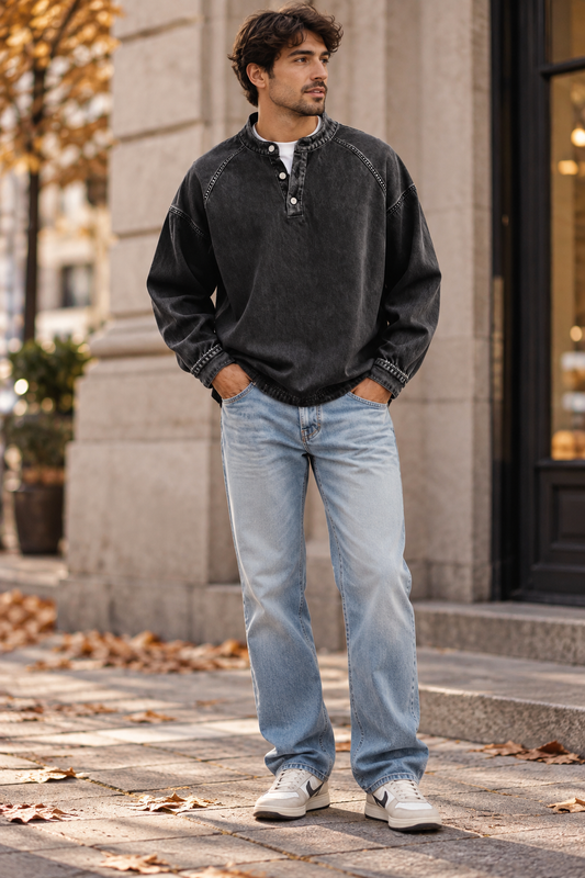 Hugo - Camisa Henley Vintage