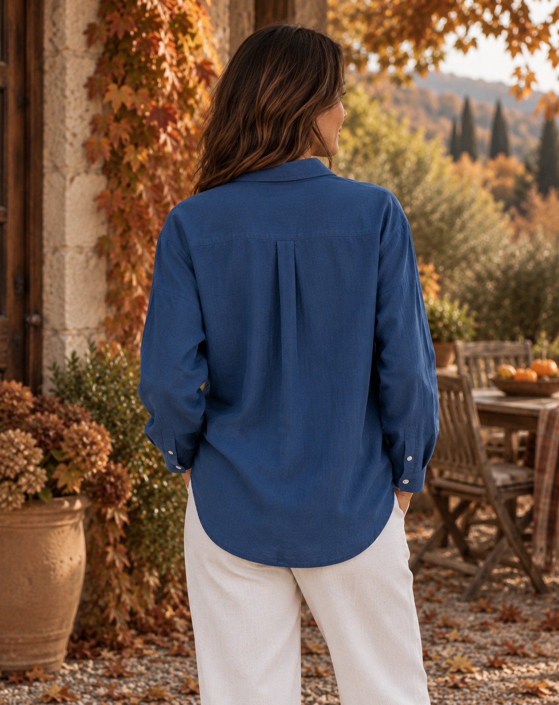 Emilia - Blusa de Lino Manga Larga
