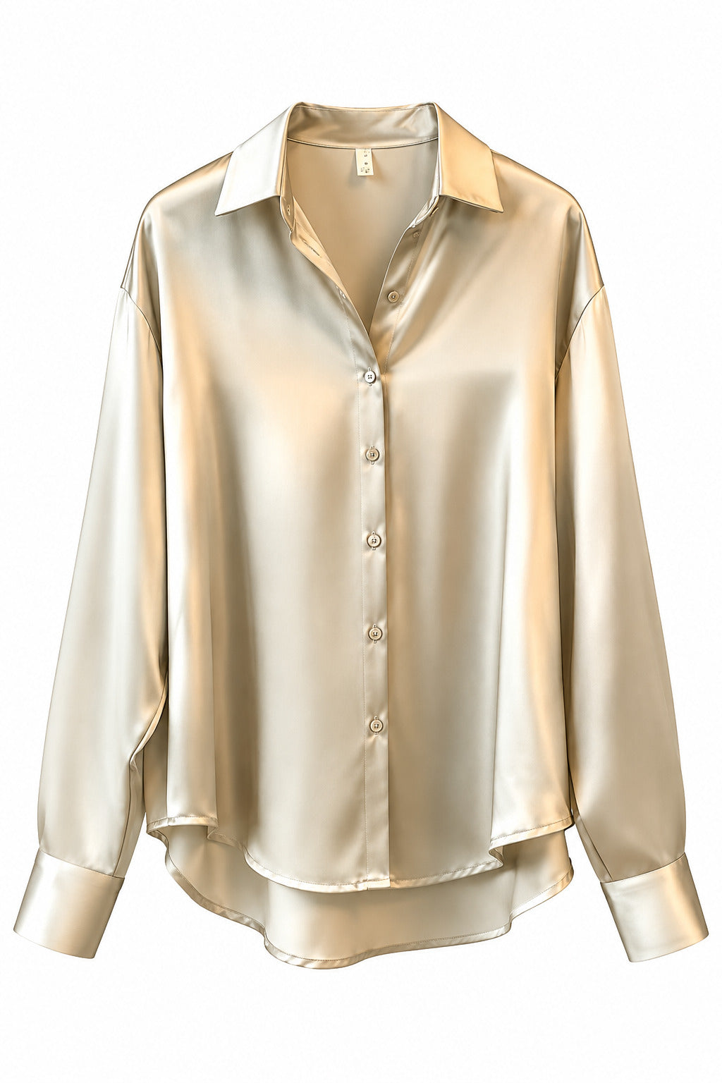 Sofía - Blusa de Satén con Cuello Camisero
