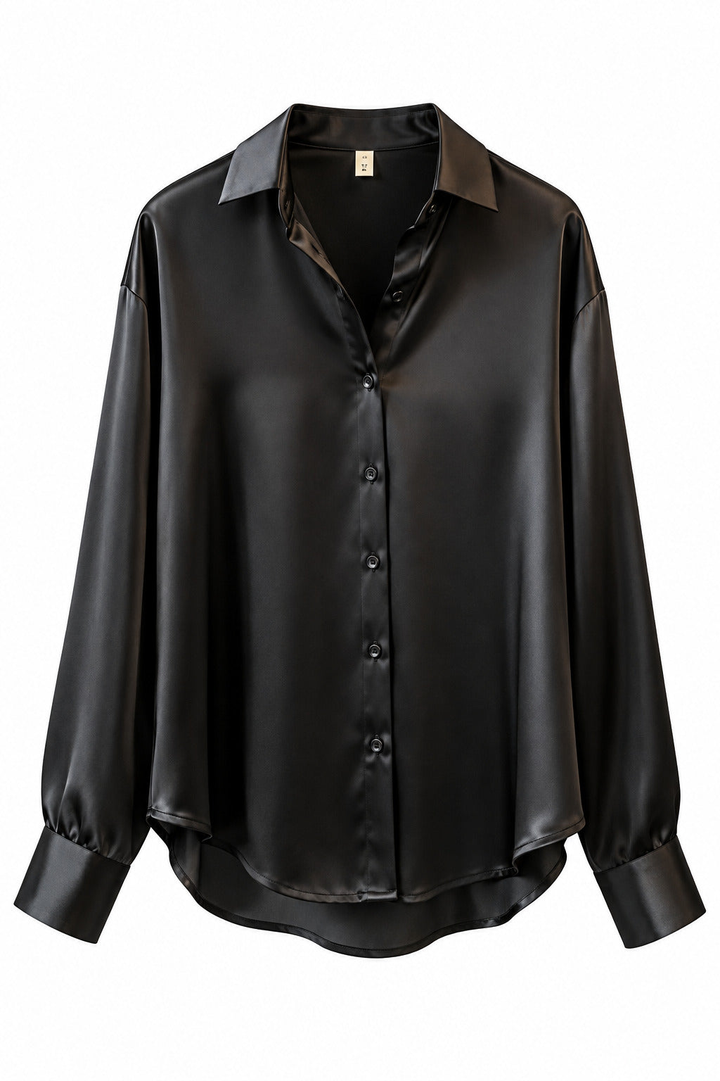 Sofía - Blusa de Satén con Cuello Camisero