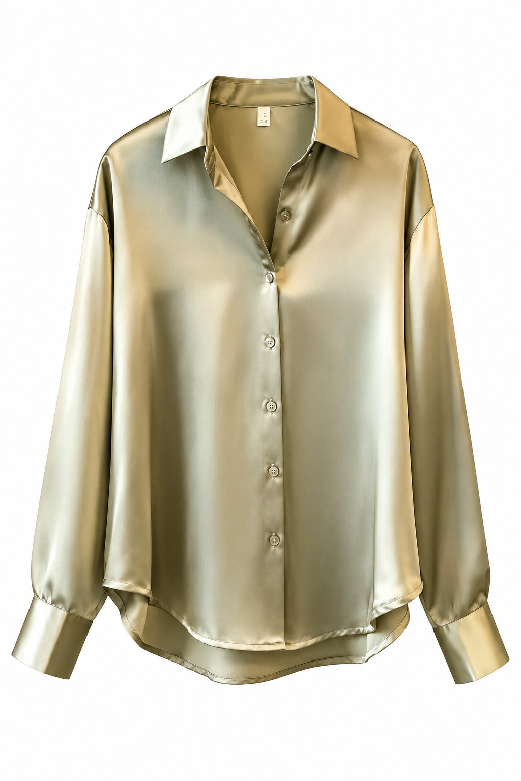 Sofía - Blusa de Satén con Cuello Camisero