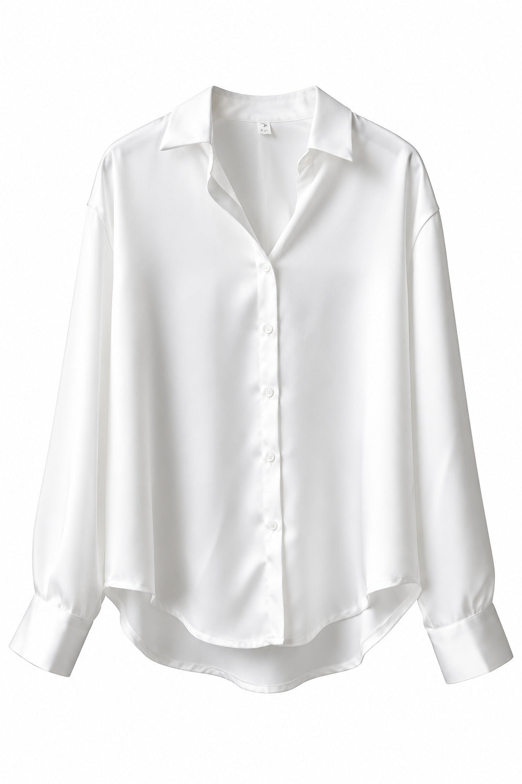 Sofía - Blusa de Satén con Cuello Camisero