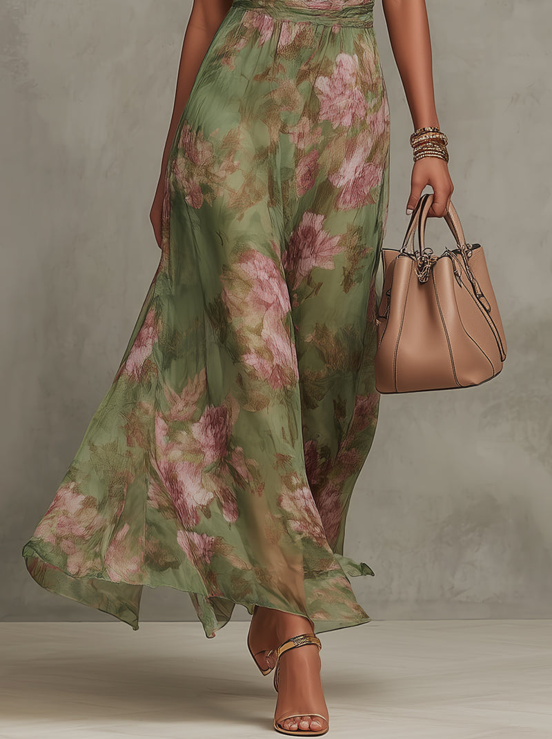 Cristina - Vestido Maxi Halter Floral
