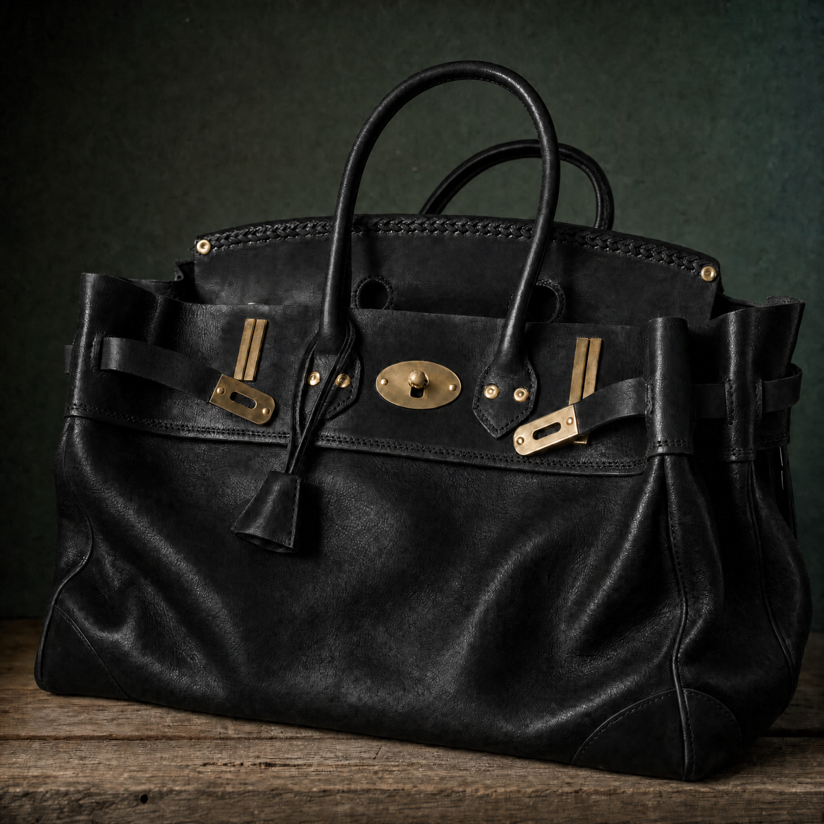 Laura - Bolso de Piel con Asas Enrolladas