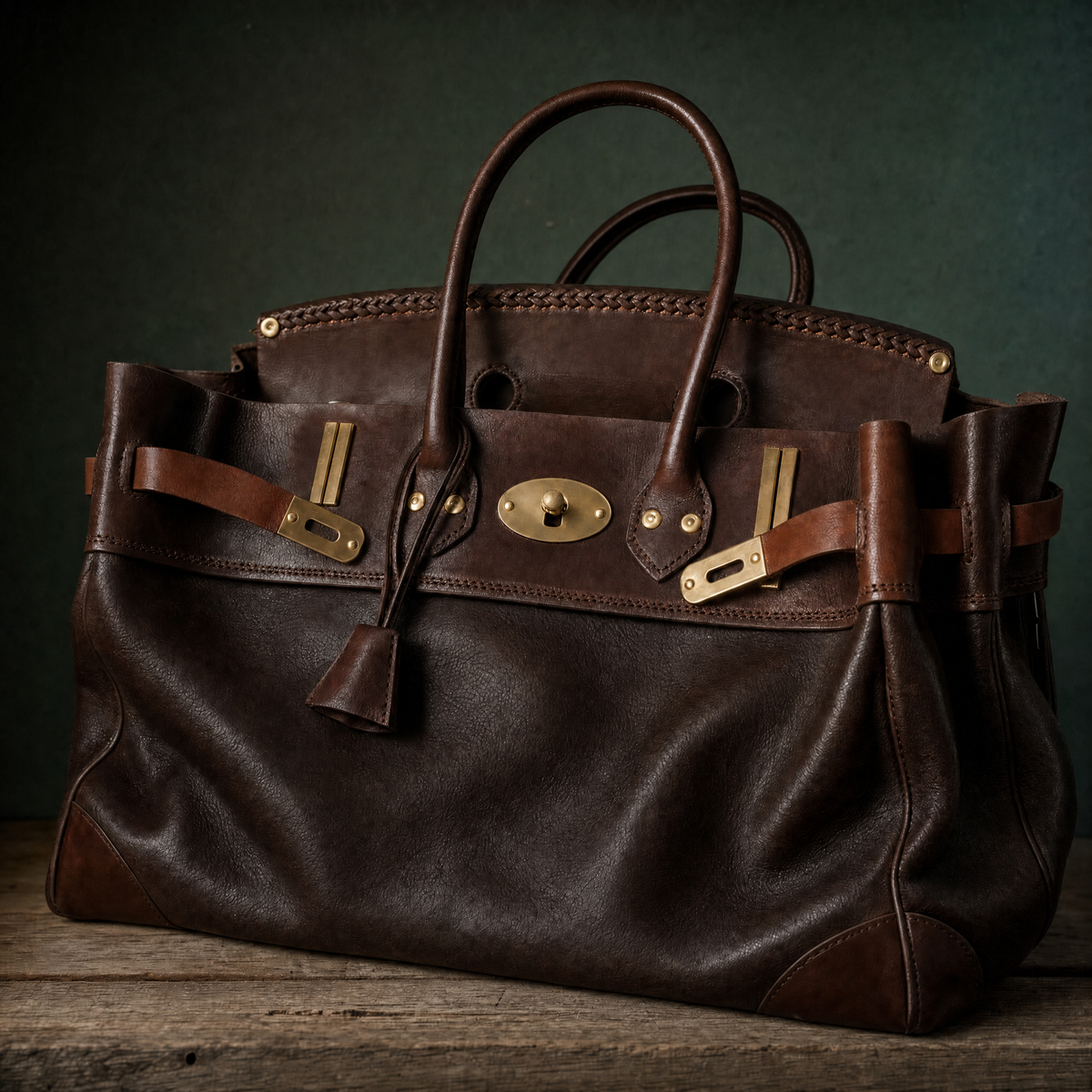Laura - Bolso de Piel con Asas Enrolladas