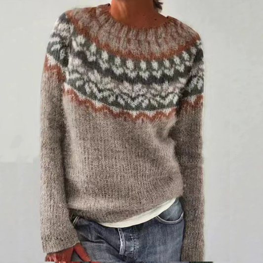 Sara - Jersey de Punto Jacquard Topo