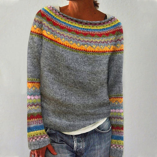 Candela - Jersey de Punto Cuello Multicolor