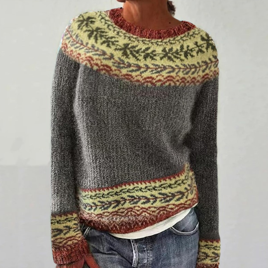 Lola - Jersey de Punto Jacquard Gris