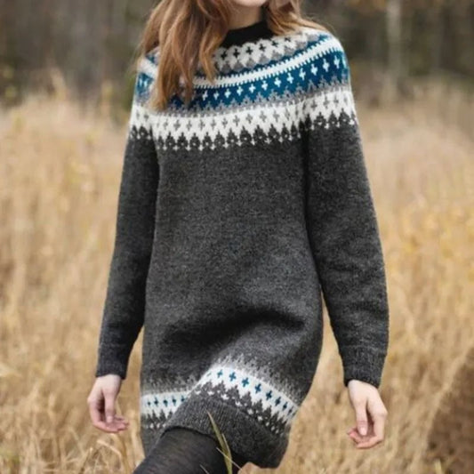 Marta - Jersey de Punto Jacquard Largo