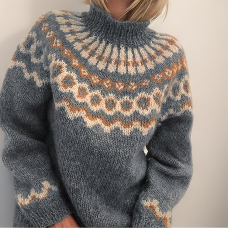 Itziar - Jersey de Cuello Alto Jacquard