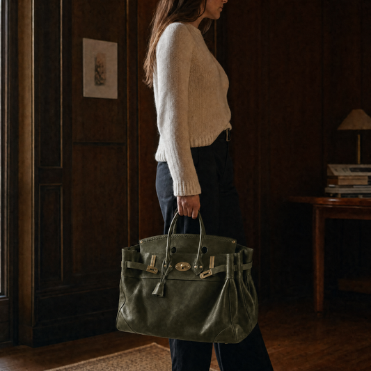 Laura - Bolso de Piel con Asas Enrolladas