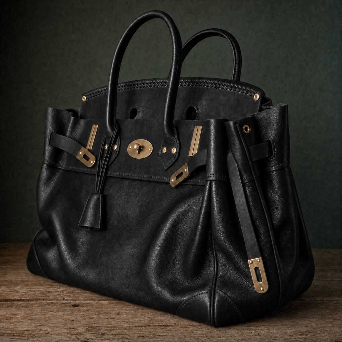 Laura - Bolso de Piel con Asas Enrolladas