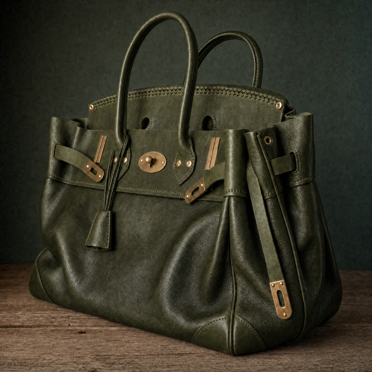 Laura - Bolso de Piel con Asas Enrolladas